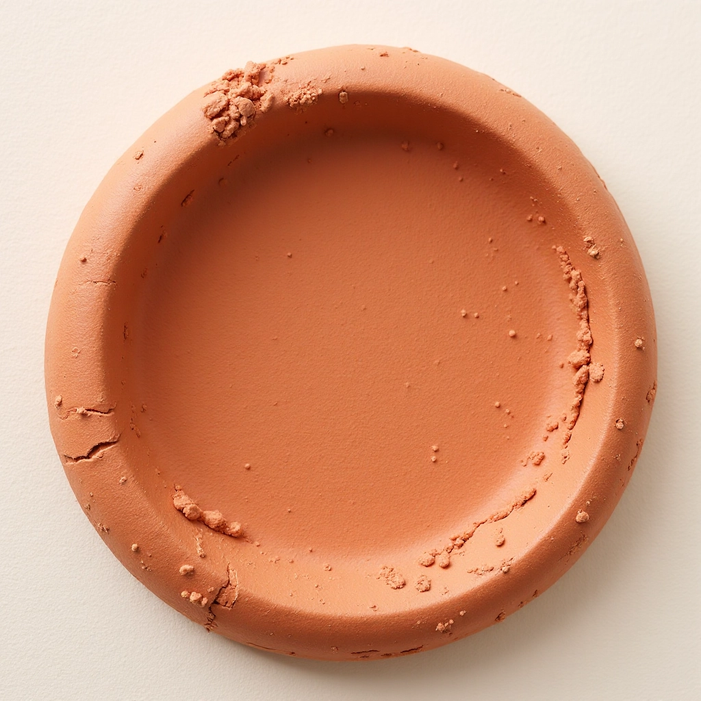 Earthenware clay texture close-up showing fine grain and warm brown color, clay surface detail with subtle variations